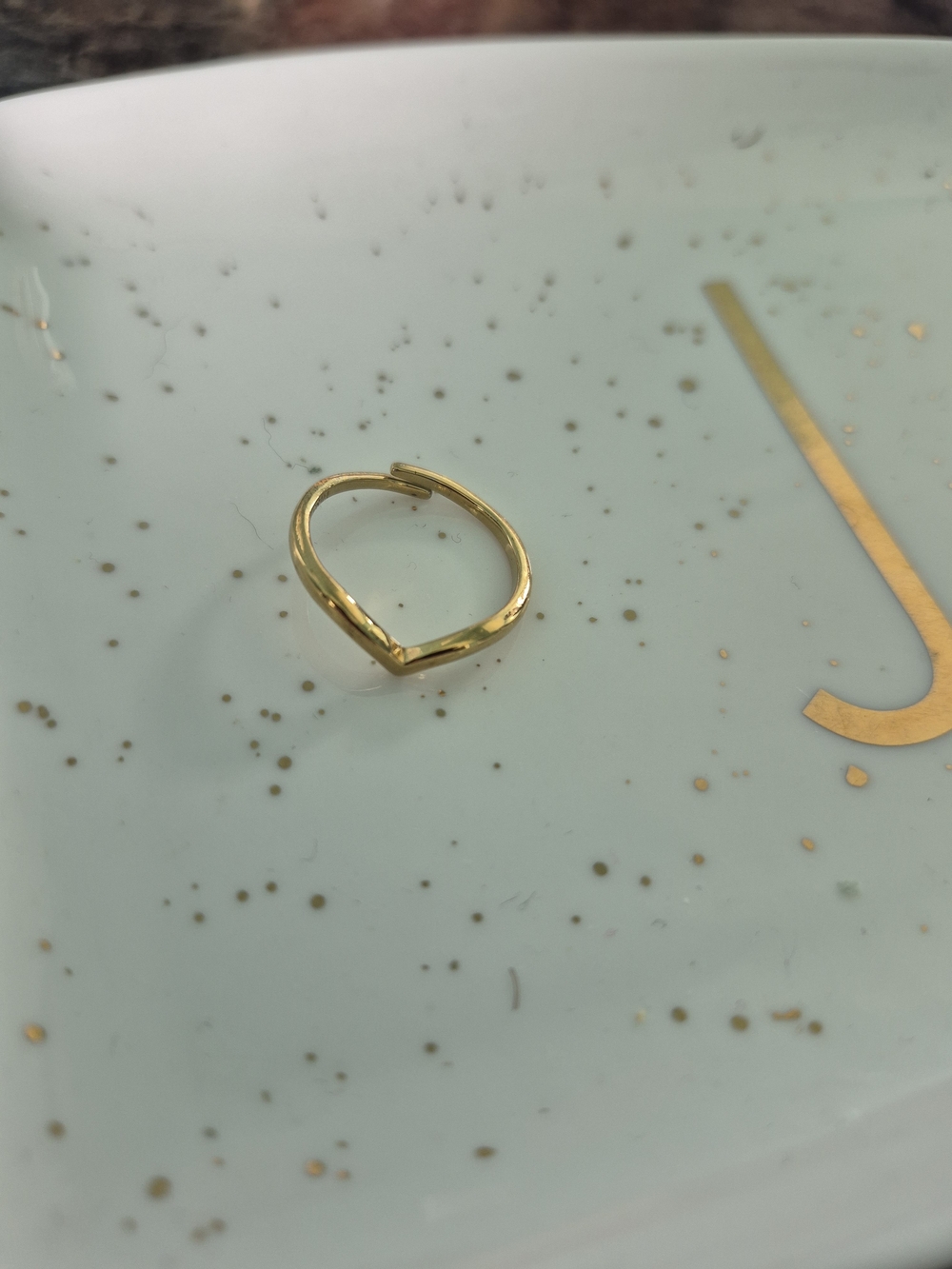 Pilgrim Gold V-Shaped Stackable Ring